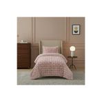 LALHOME Loria Tek Kişilik Peluş Yatak Örtüsü 160x220cm - Wellsoft Yumuşak Dokulu Pembe