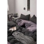 Laliva Çarşafı Lastikli Tek Kişilik Siyah& Gri Nevresim Takımı Ranforce Kumaş - 160 x 220 cm - Gri - Siyah