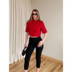 Laluvia Kırmızı Kısa Kollu Crop Ceket - 504368