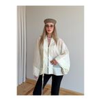 Laluvia Tereyağ Sarısı İp Bağcıklı Transparan Kimono - 5098