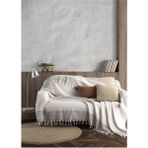 Lamassi Koltuk Örtüsü 180 x 210 cm Pamuklu Kanepe Çekyat Örtüsü - Ekru