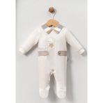 Lamato Baby AYICIK NAKIŞLI PATİKLİ BEBE ERKEK TULUM - 0 - 1 Ay