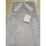 Lamazi Home Lamazihome Gri Kadife Fransız Güpürlü 3 Parça Seccade - 70 x 120 cm - Gümüş