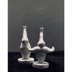 Lamazif Modern Dekoratif Gözlük Tutacağı – 15X12 cm Burun ve Bıyık Figürlü Gözlük Standı - Beyaz