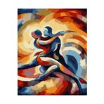 Lamba Cini Sayılarla Boyama Kasnaklı Tablo Seti Fırça Boya Dahil 40X50 Abstract1