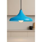 Lambadar Aura Metal Tekli Mavi Sarkıt Avize Retro Rustik Model Modern Endüstriyel Mufak Hol Cafe Salon Avize