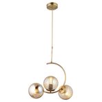 Lambadar C Hilal Model Sarkıt Model Modern Glop Camlı Gold Avize Goldbal Tek Ebat 0030-3Goldglopbalcam