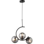 Lambadar C Hilal Model Sarkıt Model Modern Glop Camlı Siyah Avize - Siyah - Füme - 3