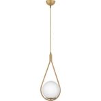 Lambadar Damla Model Modern Gold Tekli Glop Beyaz Camlı Sarkıt Avize - Gold - Beyaz - 1