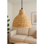 Lambadar Diamond Model Tekli Rattan Bambu Modern Tasarım İskandinav Bohem Sarkıt Avize