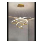 Lambadar Dörtlü Halka Model Sarkıt Modern Led Beyaz Işık Ultra Power Led Avize Salon Mutfak Oda Ledli Avize Gold Tek Ebat 0011-Halka50-40-30-20-Gold-Sarkit