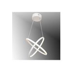 Lambadar Eşit Halka Model Sarkıt Modern Led Beyaz Işık Ultra Power Led Avize Salon Mutfak Oda Ledli Avize Beyaz Tek Ebat 35 X 74 0010-Eşithalka-2Wht-Sarkit