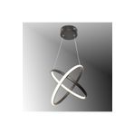 Lambadar Eşit Halka Model Sarkıt Modern Led Beyaz Işık Ultra Power Led Avize Salon Mutfak Oda Ledli Avize Siyah Tek Ebat 35 X 74 0010-Eşithalka-2Blk-Sarkit