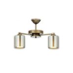 Lambadar Eskitme 2'Li Modern Füme Camlı Plofonyer Model Avize Eskitme4 Tek Ebat 3588-2Eskfumeborucam