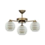 Lambadar Eskitme 3'Lü Modern Gold Şerit Camlı Plofonyer Model Avize Eskitme - Gold