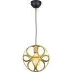 Lambadar Gold Çember Yuvarlak Küp Tekli Sarkıt Model Avize - Gold - Siyah - 1