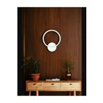 Lambadar Halka Model Modern Led Beyaz Işık Ultra Power Led Avize Salon Hol Yatak Odası Ledli Aplik Avize Beyaz Tek Ebat 0021-Halka-Wht-Aplik