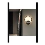 Lambadar Halka Model Modern Led Beyaz Işık Ultra Power Led Avize Salon Hol Yatak Odası Ledli Aplik Avize Siyah Tek Ebat 0021-Halka-Blk-Aplik