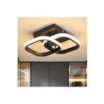 Lambadar Hollykare Model Tekli Plafonyer Led Beyaz Işık Ultrapower Led Avize Salon Mutfak Oda Hol Ledli Avize Siyah Tek Ebat 0017-Holly-Kare-Blk