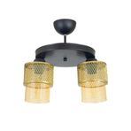 Lambadar Ikili Bal Cam Kafes Model Modern Plafonyer Avize Gold Tek Ebat 3541-2Goldyuvkafesbalcam