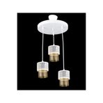 Lambadar Ikili Bal Cam Kafes Model Modern Sarkıt Avize Beyaz Tek Ebat 3540-3Whtyuvkafesbalcam