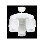 Lambadar Ikili Beyaz Cam Kafes Model Modern Plafonyer Avize Beyaz Tek Ebat 3541-3Whtyuvkafesbeyazcam