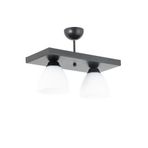 Lambadar Ikili Dikdörtgen Siyah Spor Model Modern Avize Siyah Tek Ebat 3502-2Blk106C1