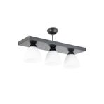 Lambadar Ikili Dikdörtgen Siyah Spor Model Modern Avize Siyah Tek Ebat 3502-3Blk106C1