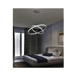Lambadar Ikili Halka Model Sarkıt Modern Led Beyaz Işık Ultra Power Led Avize Salon Mutfak Oda Ledli Avize Krom Tek Ebat 40 X 70 0011-Halka-40-30-Krom-Sarkit