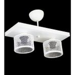 Lambadar Ikili Kafes Model Modern Plafonyer Avize - Beyaz - 2