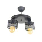 Lambadar Ikili Kafes Model Modern Plafonyer Avize Siyah Tek Ebat 3541-2Blkyuvkafes