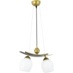 Lambadar Ikili Modern Tarz Kayık Model Metal Camlı Sarkıt Avize - Beyaz