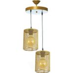 Lambadar Ikili Slindir Model Modern Sarkıt Avize - Gold - 2