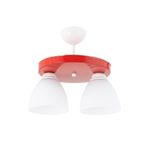 Lambadar Ikili Yuvarlak Kırmızı Spor Model Modern Avize Kirmizi Tek Ebat 3501-2Red106C1
