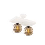 Lambadar Modern Bal Camlı Model Ikili Dikdörtgen Plafonyer Avize Salon Mutfak Yatak Odası Hol Beyaz2Dik Tek Ebat 50 X 30 3551-2Whtdik-2046B62