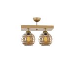 Lambadar Modern Bal Camlı Model Ikili Dikdörtgen Plafonyer Avize Salon Mutfak Yatak Odası Hol Gold2Dik Tek Ebat 30 X 50 3551-2Golddik-2046B62