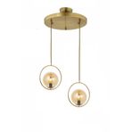 Lambadar Modern Bal Glop Camlı Daire Model Ikili Gold Sarkıt Avize Gold1 Tek Ebat 0040-2Goldglopbalcam