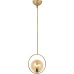 Lambadar Modern Bal Glop Camlı Daire Model Tekli Gold Sarkıt Avize - Gold - Bal Rengi - 1