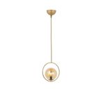 Lambadar Modern Bal Glop Camlı Daire Model Tekli Gold Sarkıt Avize Gold3 Tek Ebat 0040-1Goldglopbalcam