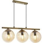 Lambadar Modern Bal Glop Camlı Sıralı Üçlü Gold Sarkıt Avize - Gold - Bal Rengi - 3