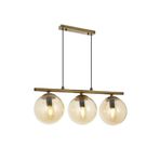 Lambadar Modern Bal Glop Camlı Sıralı Üçlü Gold Sarkıt Avize Gold1 Tek Ebat 0091-3Goldglopbalcam