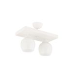 Lambadar Modern Beyaz Camlı Model Ikili Dikdörtgen Plafonyer Avize Salon Mutfak Yatak Odası Hol Beyaz2Dik Tek Ebat 30 X 30 3551-2Whtdik-110A1