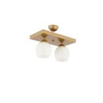 Lambadar Modern Beyaz Camlı Model Ikili Dikdörtgen Plafonyer Avize Salon Mutfak Yatak Odası Hol Gold2Dik Tek Ebat 30 X 30 3551-2Golddik-110A1