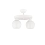 Lambadar Modern Beyaz Camlı Model Ikili Yuvarlak Plafonyer Avize Salon Mutfak Yatak Odası Hol Beyaz2Yuv Tek Ebat 30 X 30 Lmbdr3551-2Whtyuv-110A1