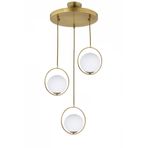 Lambadar Modern Beyaz Glop Camlı Daire Model Üçlü Gold Sarkıt Avize Gold3 Tek Ebat 35 X 90 0040-3Goldglopbeyazcam