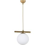 Lambadar Modern Beyaz Glop Camlı Sıralı Tekli Gold Sarkıt Avize - Gold - Beyaz - 1
