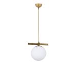 Lambadar Modern Beyaz Glop Camlı Sıralı Tekli Gold Sarkıt Avize Gold Tek Ebat 0091-1Goldglopbeyazcam