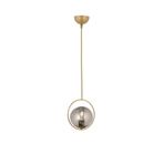 Lambadar Modern Füme Glop Camlı Daire Model Tekli Gold Sarkıt Avize Gold3 Tek Ebat 0040-1Goldglopfümecam