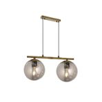 Lambadar Modern Füme Glop Camlı Sıralı Ikili Gold Sarkıt Avize Gold1 Tek Ebat 34 X 48 0091-2Goldglopfümecam