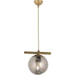 Lambadar Modern Füme Glop Camlı Sıralı Tekli Gold Sarkıt Avize - Gold - Füme - 1